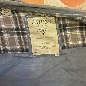 Guess Blue and Gray Checkered Shirt